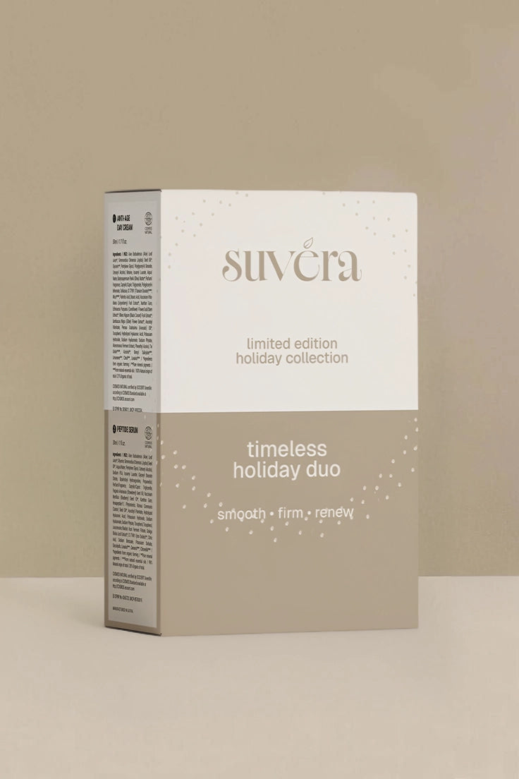 Suvera timeless skincare natural box set face down