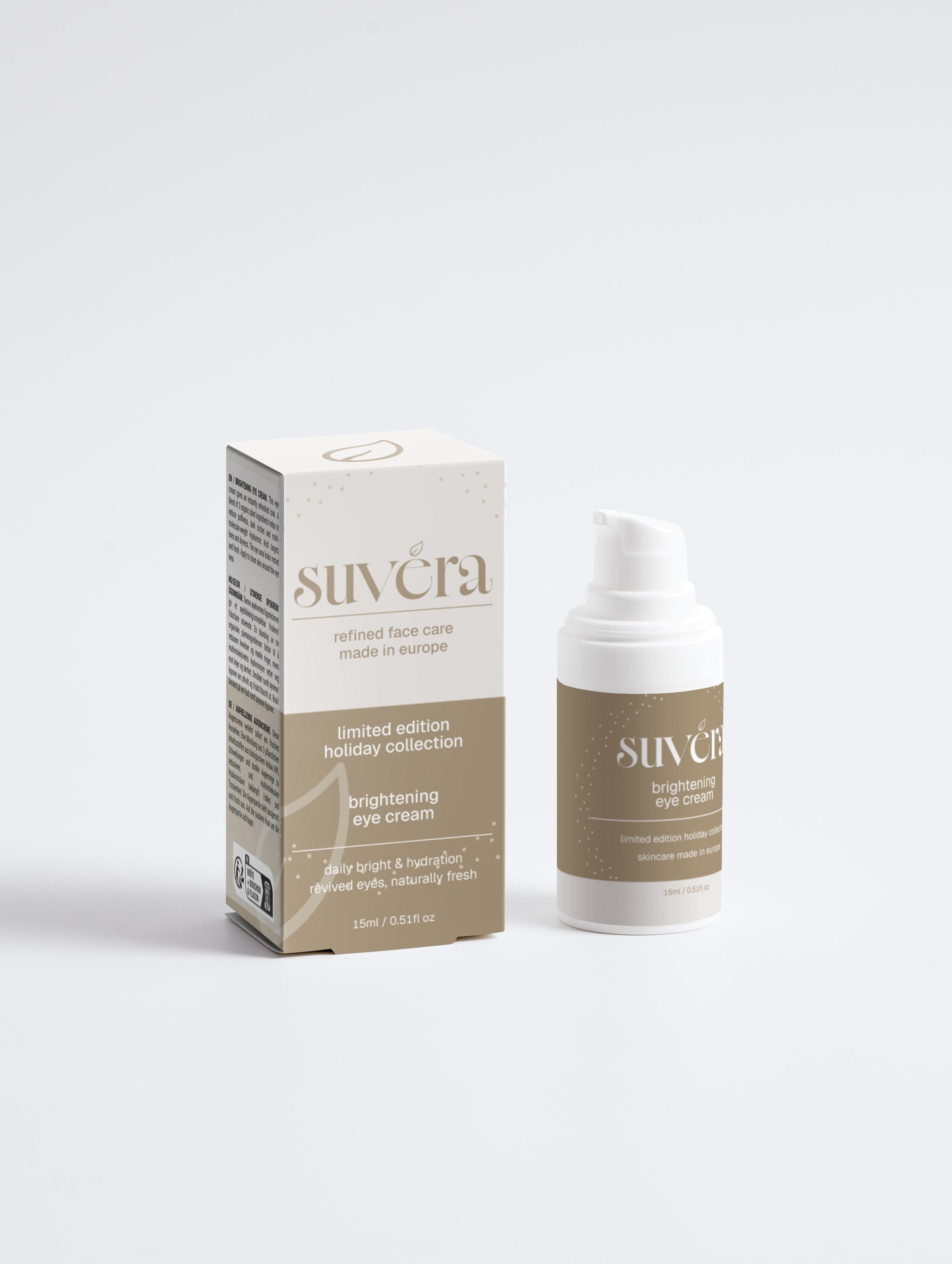 Suvéra product bottle and box arranged side by side in a high-resolution studio shot