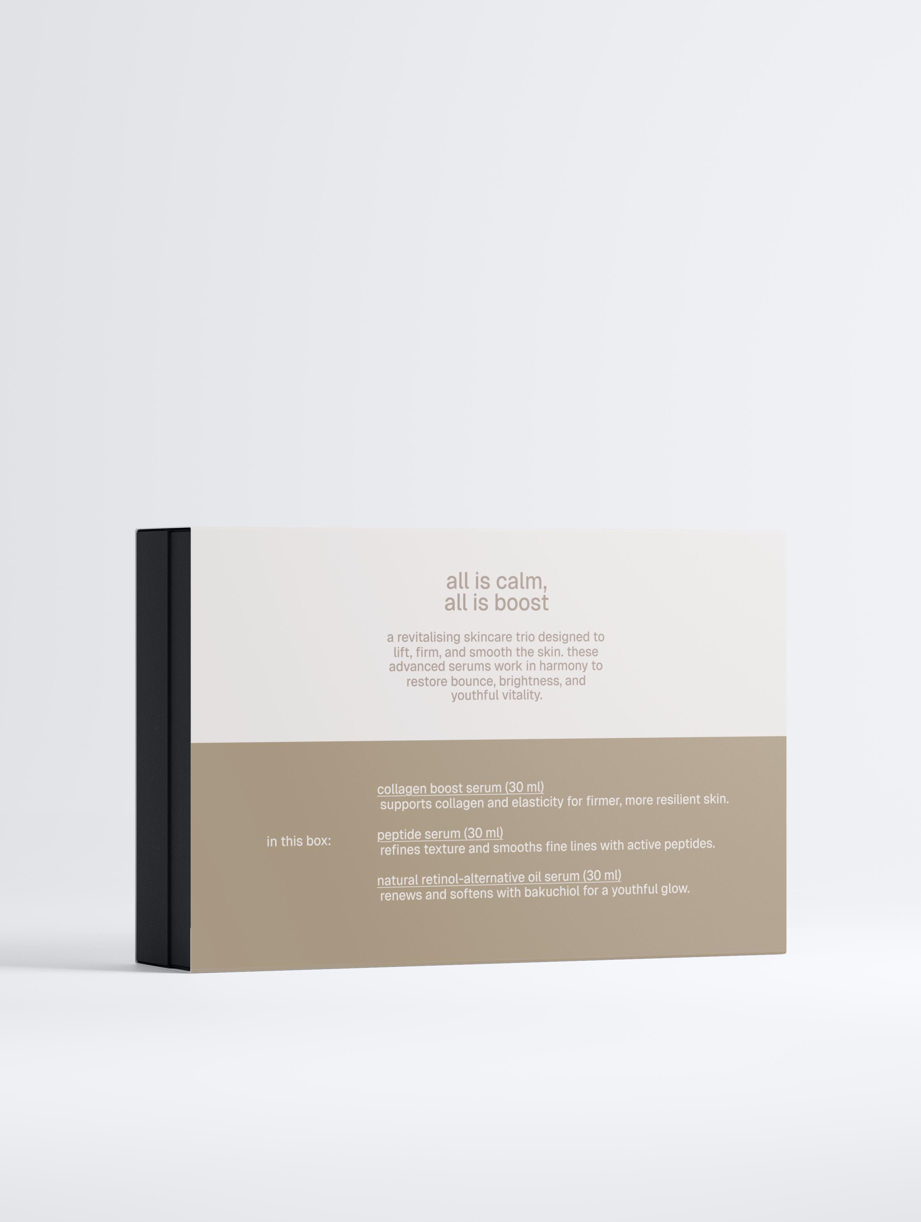Product packaging with text on a white background
