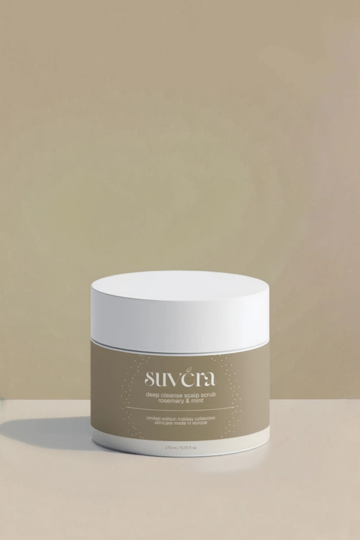 Jar with a white lid on a beige background