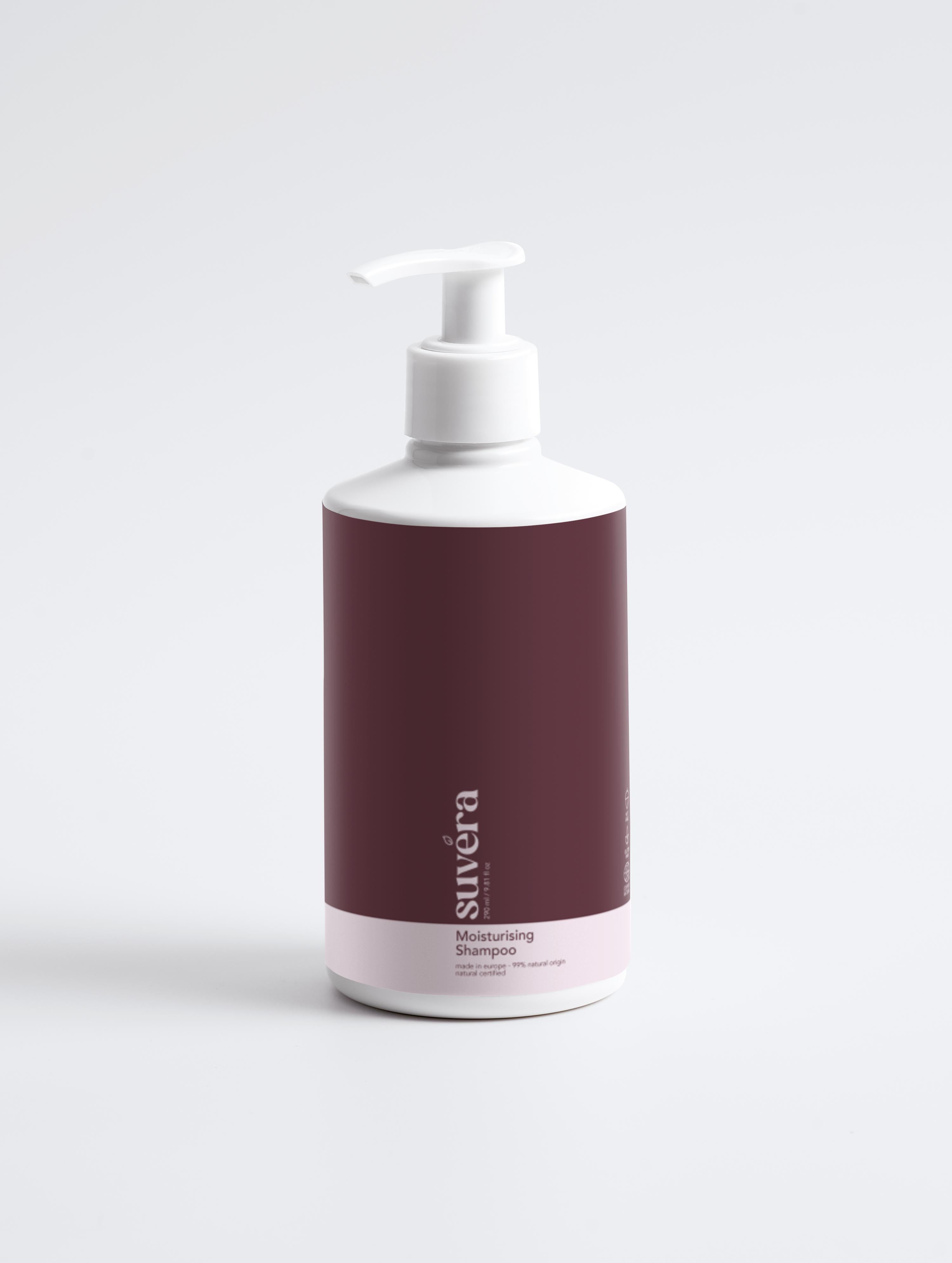 Suvéra Moisturising Shampoo in eco-friendly packaging