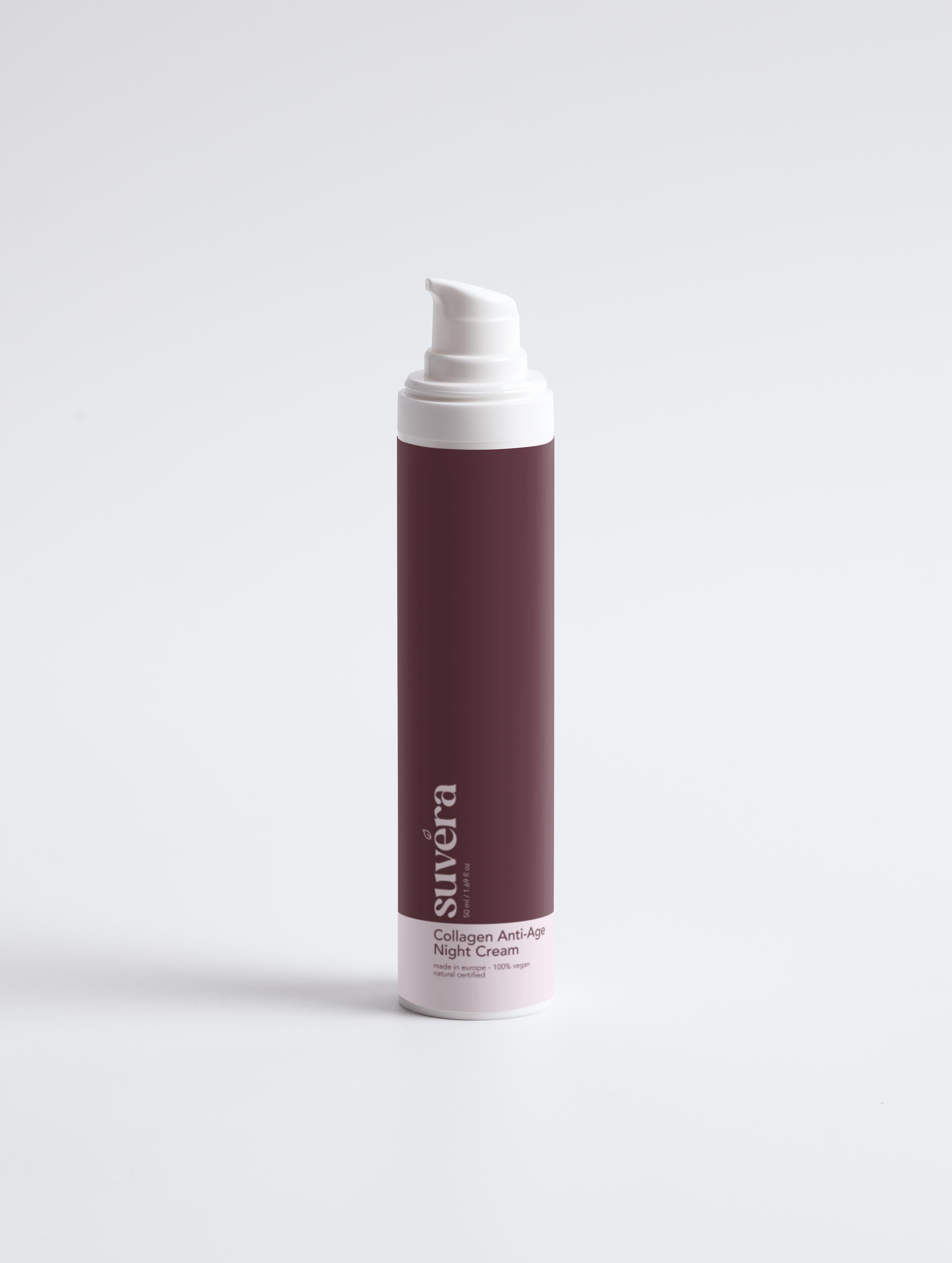 Suvera night cream texture close-up in soft lighting