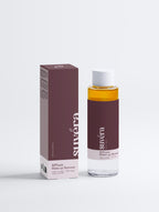 Close-up of Suvera make-up remover applied to cotton pad for gentle cleansing