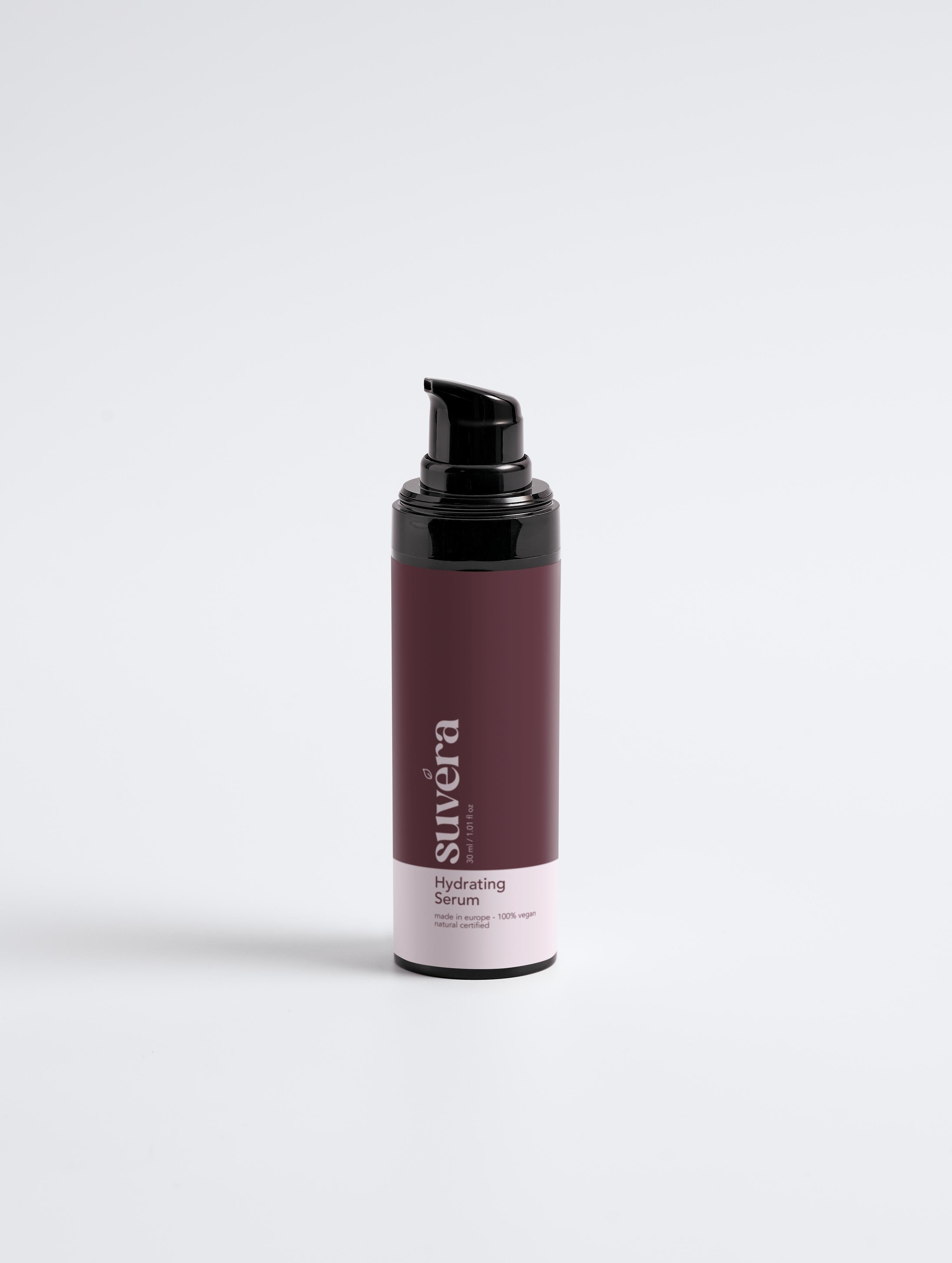 Suvera vegan and natural certified serum with soft cotton flowers